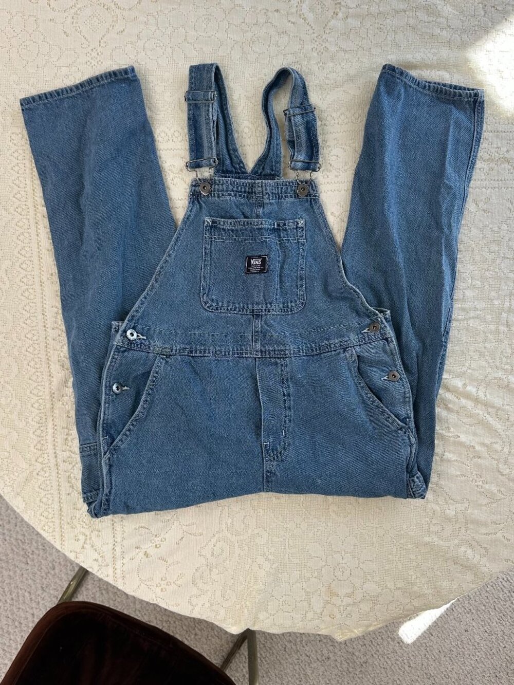 Vans Overalls Small Blue Baggy Fit Denim Bib Skate Streetwear Casual